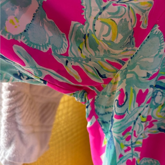 Lilly Pulitzer Vibrant Pink Elsa Silk blouse size XL - Picture 8 of 11